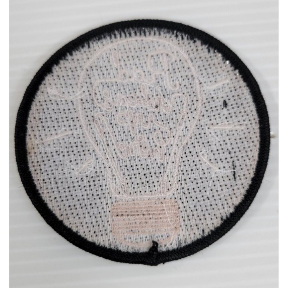 Rad Ideas Up Here Lightbulb Patch 3" Sew On Hats Caps Jeans Jackets Backpacks - Picture 2 of 3